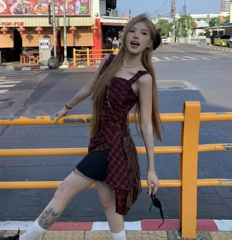 Kleider für Damen, Quinceanera, rosa, Frühling, Modal, Rauchschnürung, geraffte Taille, H-Linie, lässiger Trend, koreanisches Pendeln, minimalistisch, weich