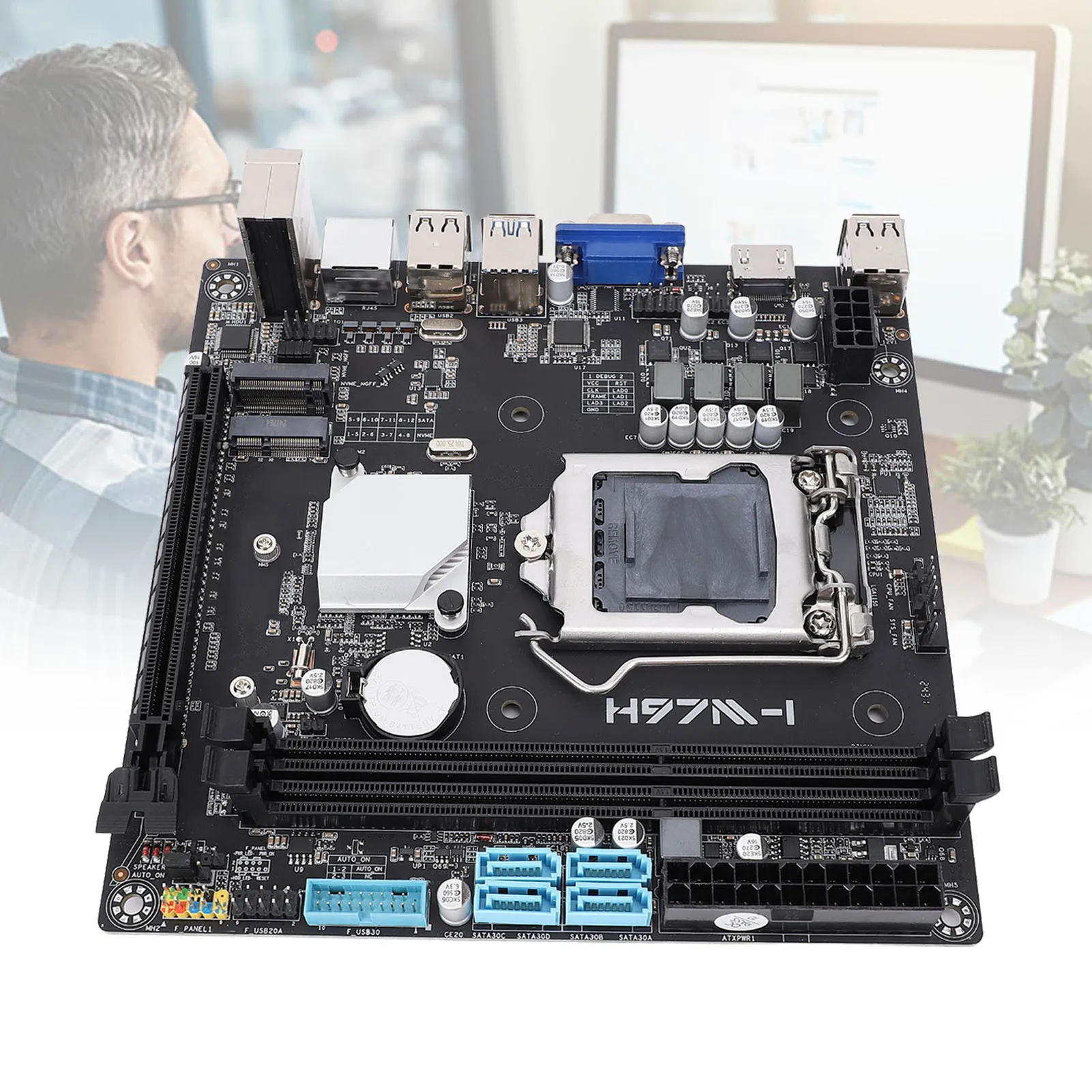 

WiFi Gaming Motherboard Computer Motherboard ITX 240mAh Battery PCB Metal Serial ATA 3.0 WIFI BT HD Video Output for Home