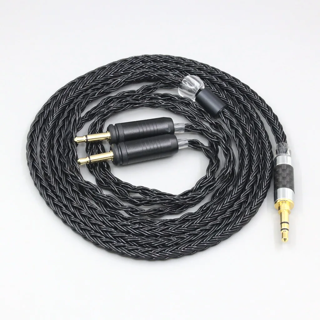 Cable de auriculares trenzado negro de 16 núcleos 7N OCC Dual de 3,5mm para Focal Clear Elear Elex Elegia Stellia 8263