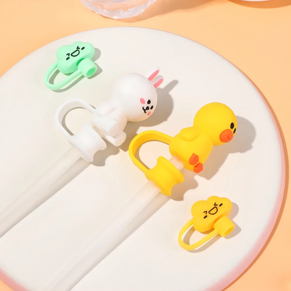 

1pcs Creative Airtight Splash Proof Drinking Dust Cap Cartoon Plugs Cover Silicone Straw Plug Cup Accessories