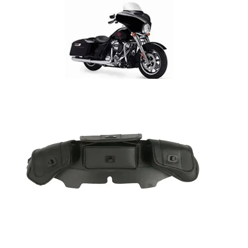 For Motor Acsessories Windshield Bag Tri Pouch 3 Pocket For Harley Touring Electra Street Glide 1996-2013 FLHTC FLHTCU Trike