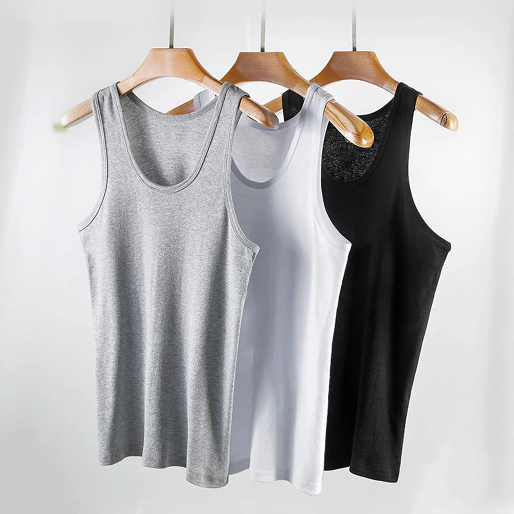 

Summer New Tops Men Clothing Tank Tops Black White Gray Singlets Sleeveless Fitness Male Vest Casual Bodybuilding Vest B01403