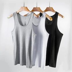 Summer New Tops Men Clothing Tank Tops Black White Gray Singlets Sleeveless Fitness Male Vest Casual Bodybuilding Vest B01403