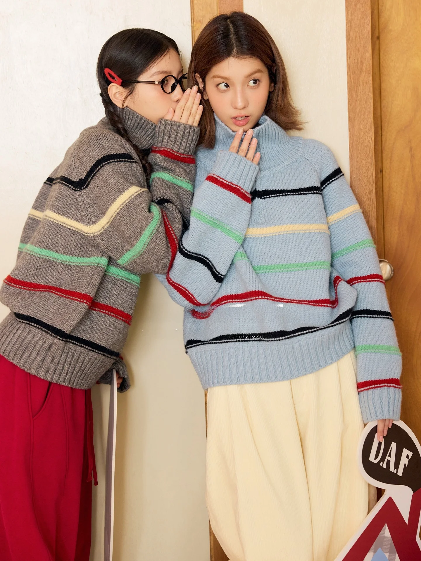 

Вязаный свитер в полоску с воротником-стойкой на молнии, приталенный, теплый, зимний, женский, повседневный, с длинными рукавами