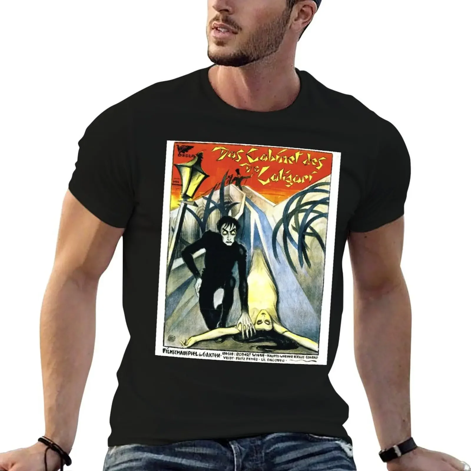 The Cabinet of Dr. Caligari German Movie Poster T-Shirt anime stuff oversized graphic tee funny t shirts for men