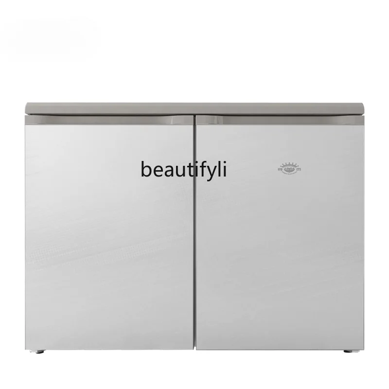 Horizontal Refrigerator Household Frequency Conversion Air Cooling Frostless Double Door Cabinet Embedded Short Refrigerator