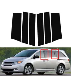 6PCS  Gloss Black Pillar Posts  Fit For Honda Odyssey 2011 2012 2013 2014 -2017 Window Door Side Trim Cover Decal Car Stickers