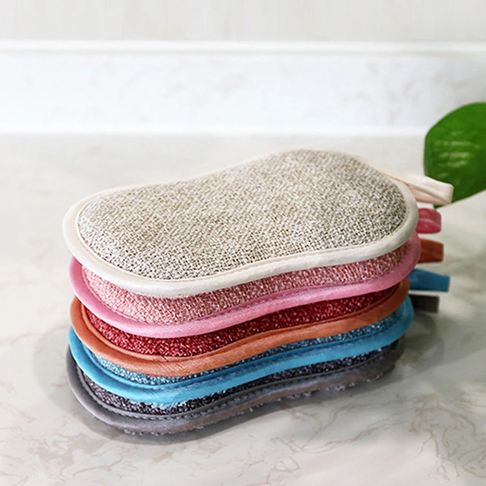 

5PCS Household Dishwashing Sponge Wipe A Double-Sided Cleaning Block To Remove Oil And Thickened Microfiber Rag Sponge