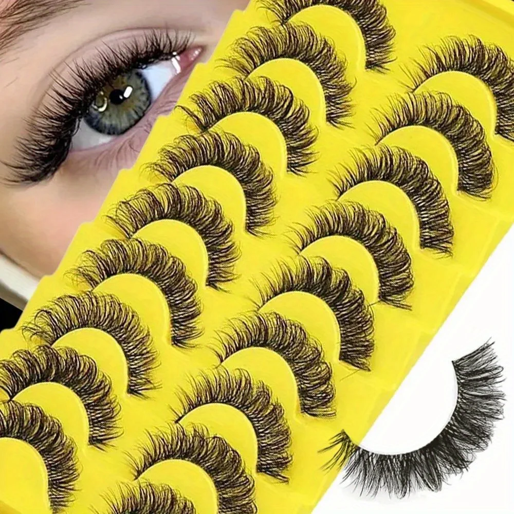 3Boxes(30Pairs) Fluffy Wispy Curly Natural Volume Thick Fake Lashes - Enhance Your Eye Look with Long Lasting False Eyelashes