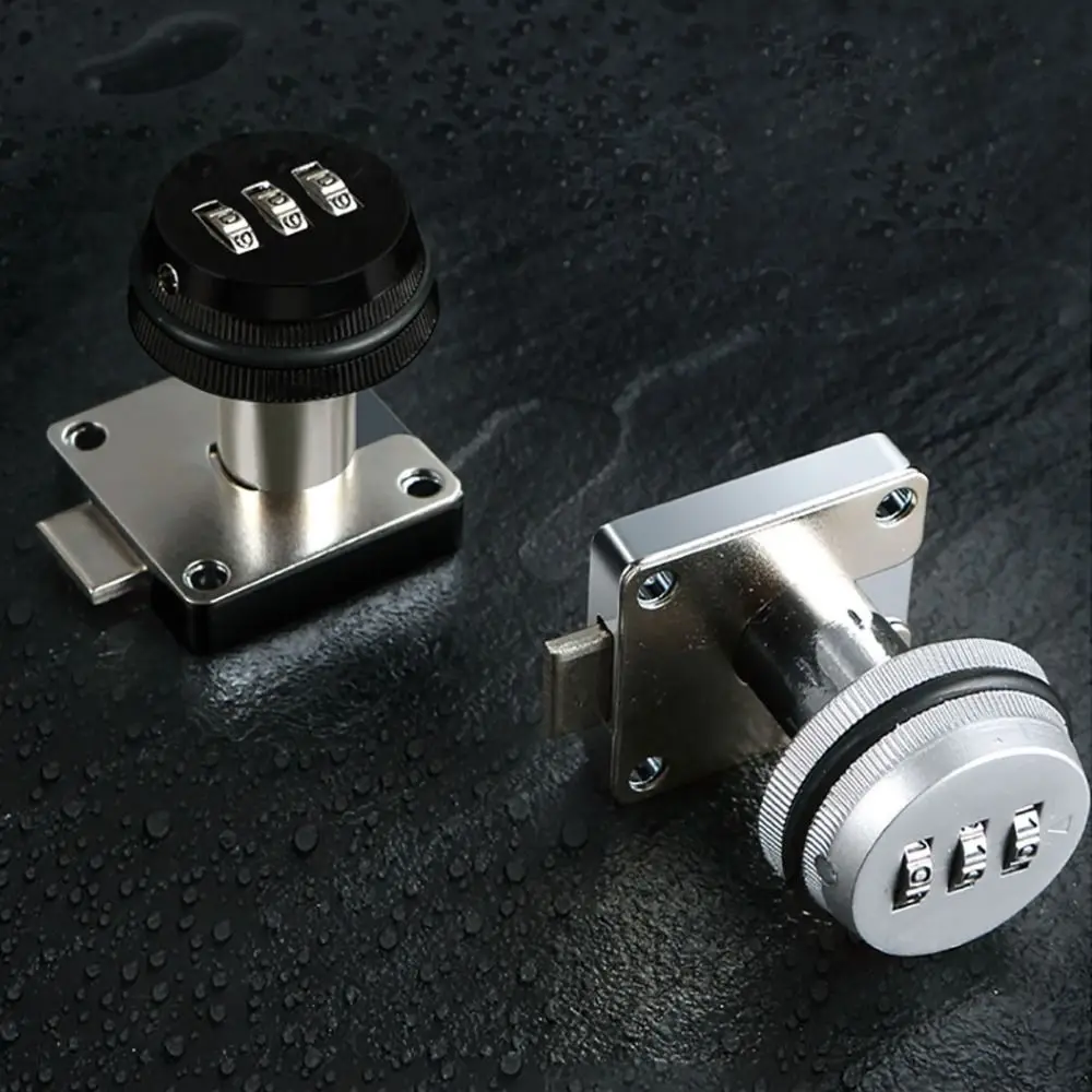 قفل باب بكلمة مرور مكون من 3 أرقام بدون مفتاح، قفل بكلمة مرور للخزانة الصلبة من سبائك الزنك وABS، قفل بكلمة مرور ميكانيكي سهل التركيب #2