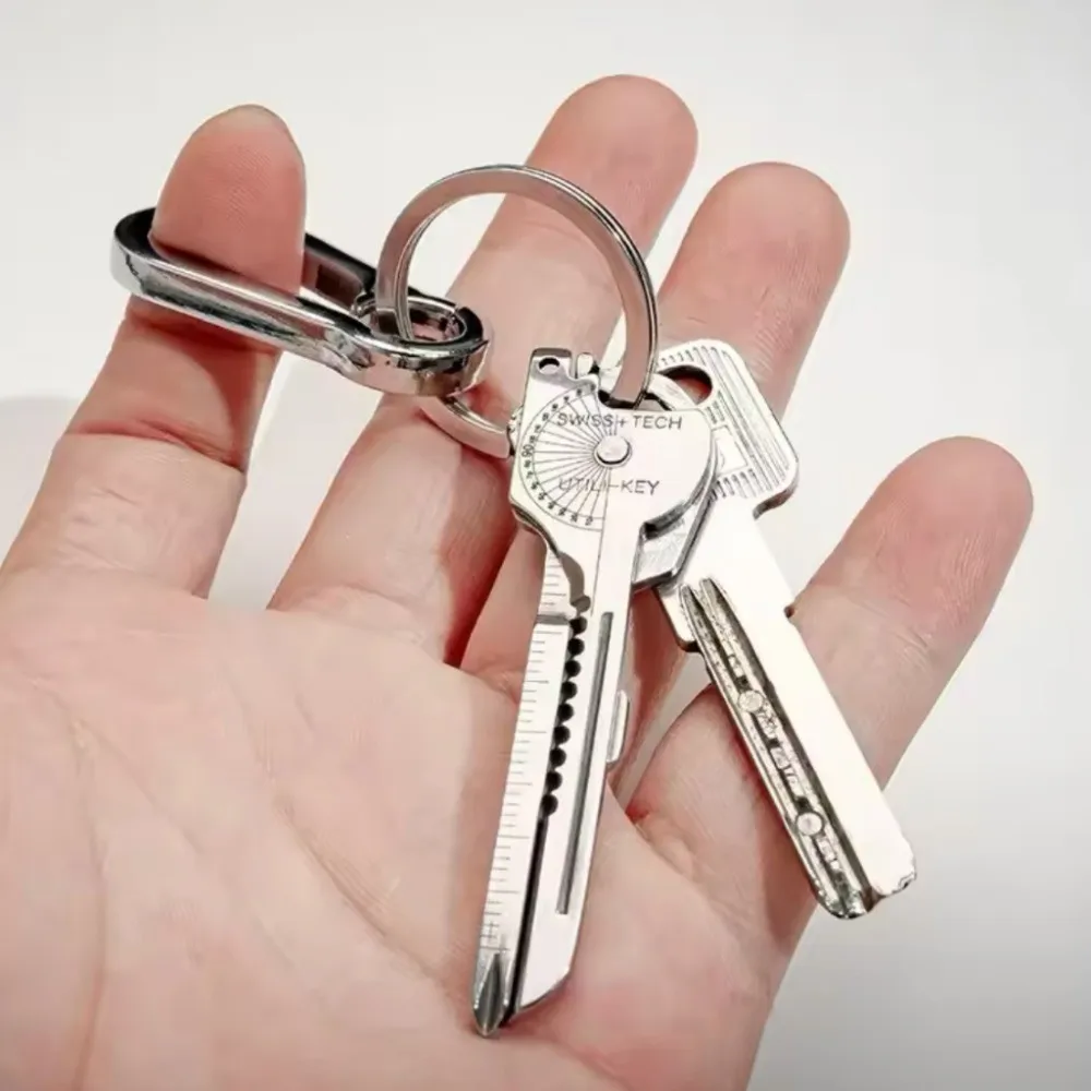 Pinza portachiavi pieghevole EDC multiutensile 6 in 1 con cacciavite apribottiglie per attrezzatura di sopravvivenza all'aperto