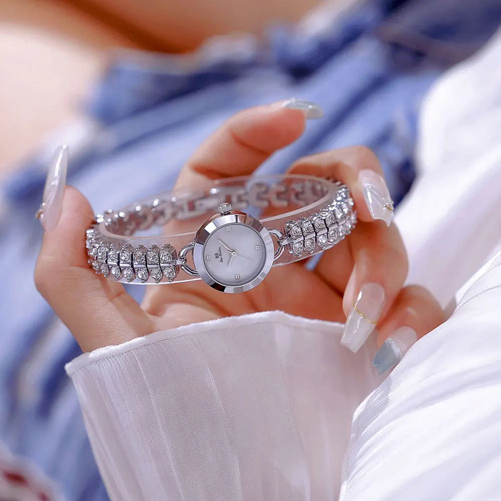 Лучший бренд, модные часы для женщин, браслет с бриллиантами, женские кварцевые часы, роскошные платья из нержавеющей стали, женские наручные часы