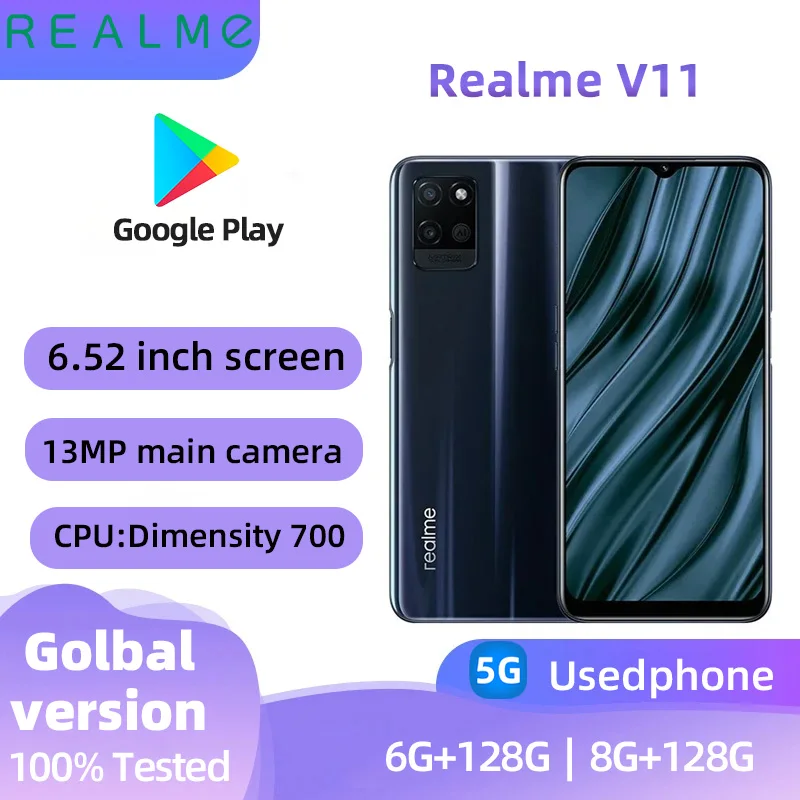 Realme V11 Android 5G Unlocked 6.5 inch 128G All Colours in Good Condition Original used phone