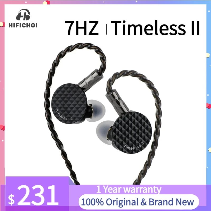 

7HZ Timeless II HIFI IEM in-Ear Wird Earphone 14.5mm Planar Magnetic Driver Monitor with With 3.5MM+4.4MM 7N OCC Cable Connector