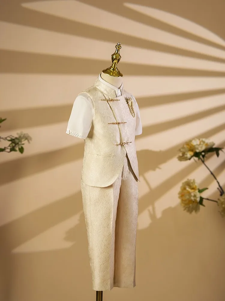 Frühlings-Boutique-Kinderkleidungsset, Kostüm für Klavier-Auftritte, Blazer für Hochzeiten, Geburtstagsfeiern A4477 – Detail 3