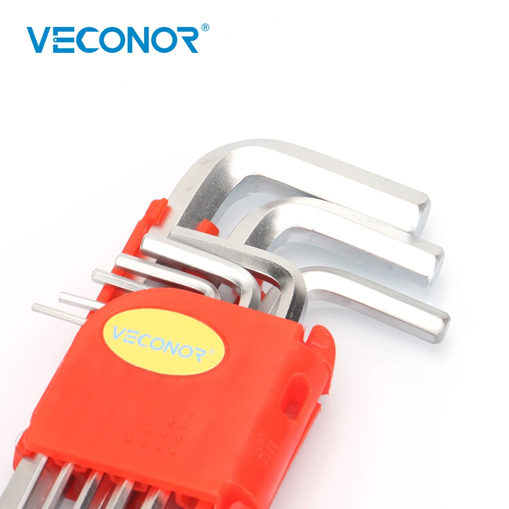 9 Pcs Durable Reinforced Metric Ball Ended Hex Allen Key Wrench Set Spanner Torque Wrench, Chrome Vanadium