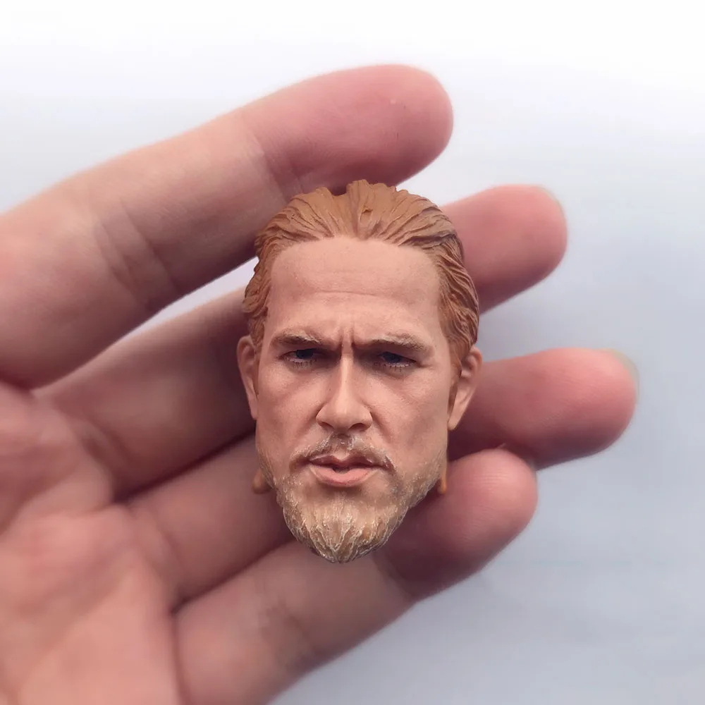 1/6 Jax Teller Charlie Hunnam Head Sculpt PVC Male Soldier Head Carving Model Fit 12'' Action Figure Body In Stock