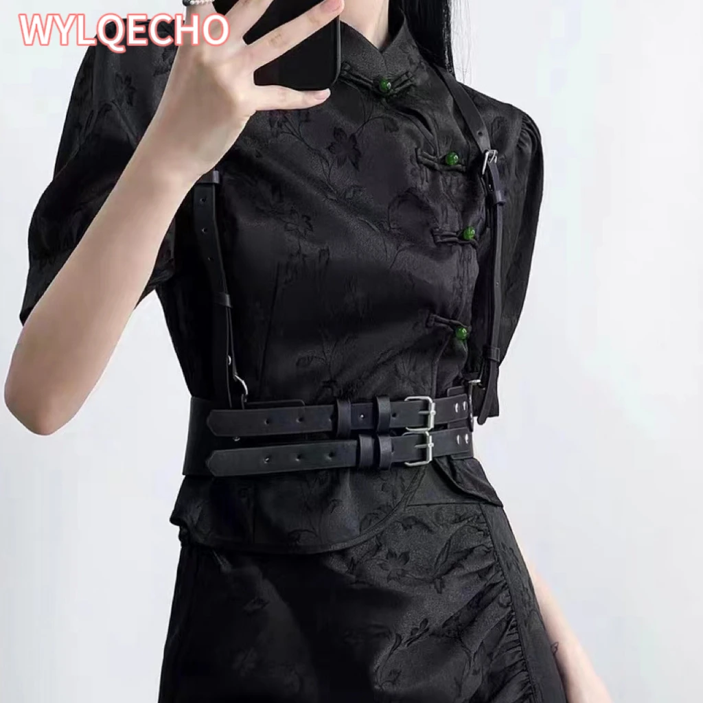 Nieuwe Chinese Stijl Qipao Pak Sexy Zwarte Jacquard Chinese Jurk Verbeterde Cheongsams Vrouwen Zomer Jurk Gothic Donkere Vestidos