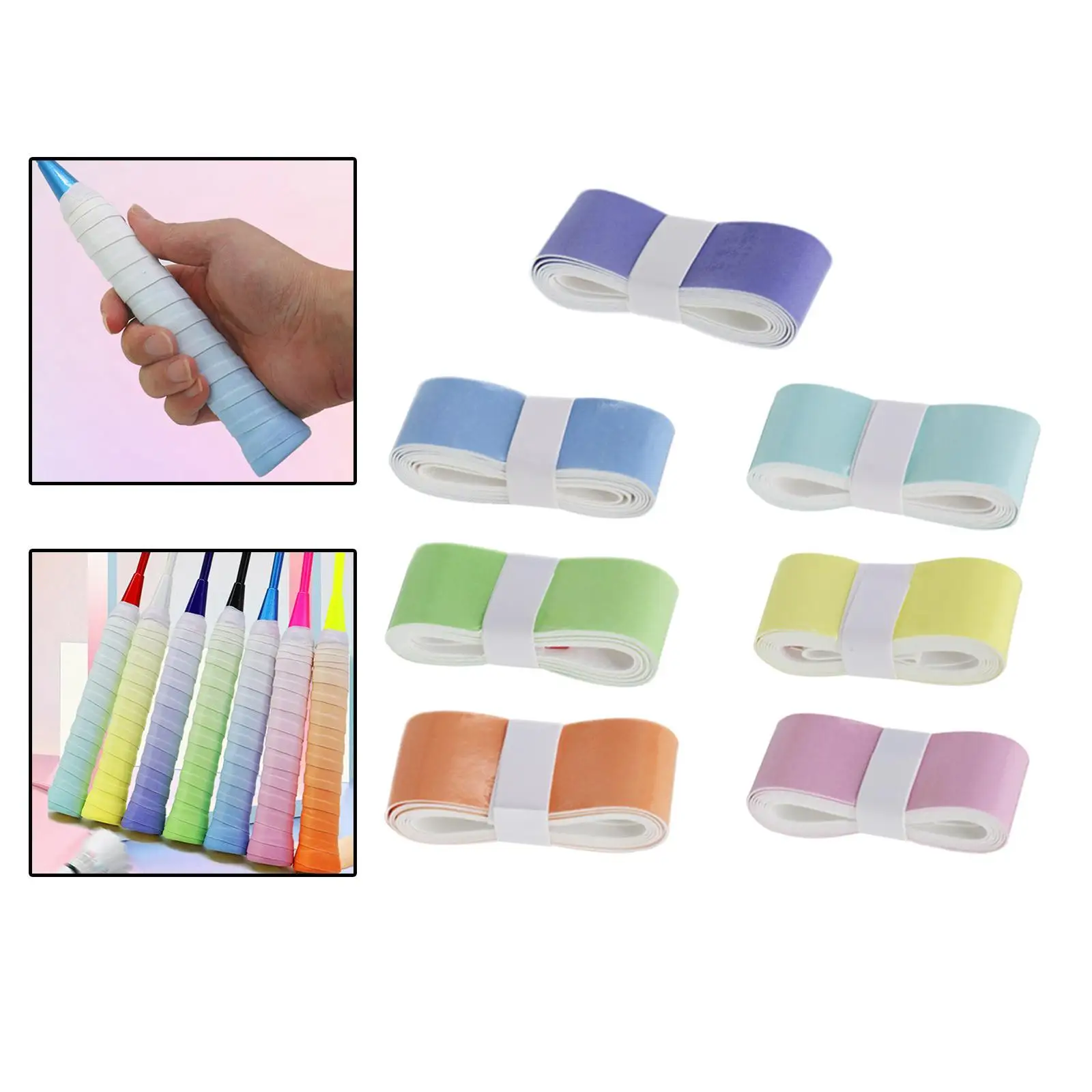 

7Pcs Tennis Racket Grip Tape Non Slip for Racquetball Squash Pickleball