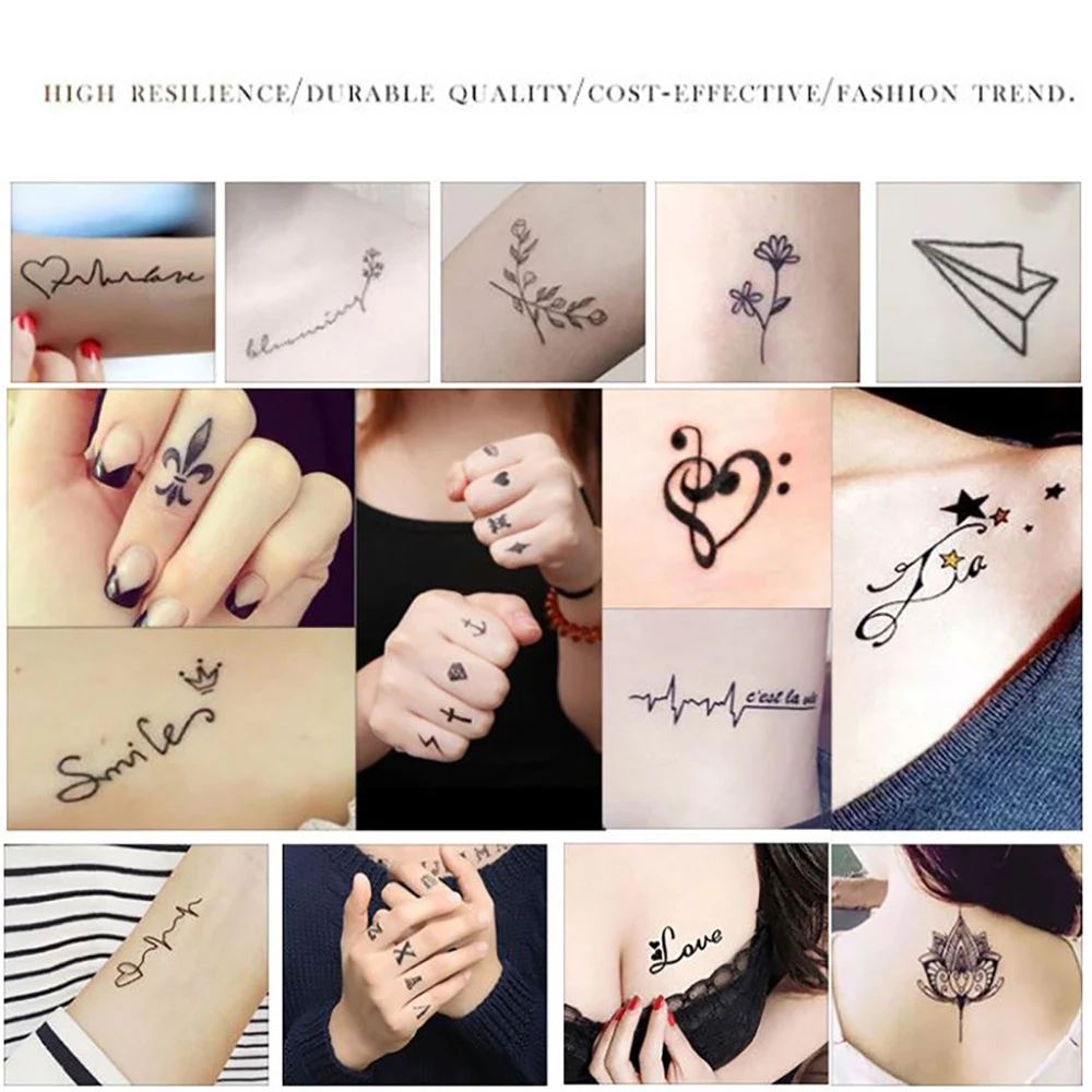 635 teile/los Wiederverwendbare Aufkleber Tattoo Schablonen Ordner Malerei Vorlage Airbrush Glitter Henna Tattoo Schablone Set Album Festen Stil – Detail 14