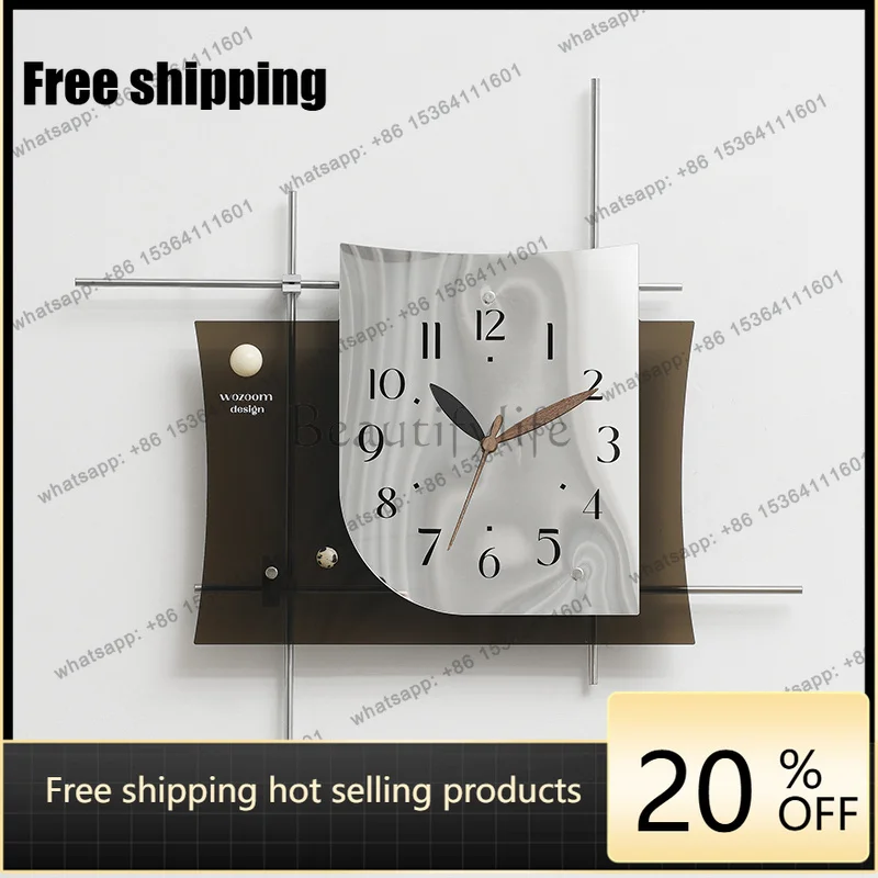 Designer Modern Wall Clock European Unusual Creative Art Hands Wall Clock Minimalist Frame Square Reloj De Pared Room Decorarion