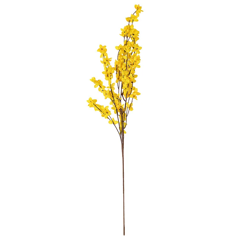 Yellow Flowers Winter Jasmine Dancing Orchid Fake Flower Silk Plastic Artificial Flower For Home Wedding Party Floral Decor
