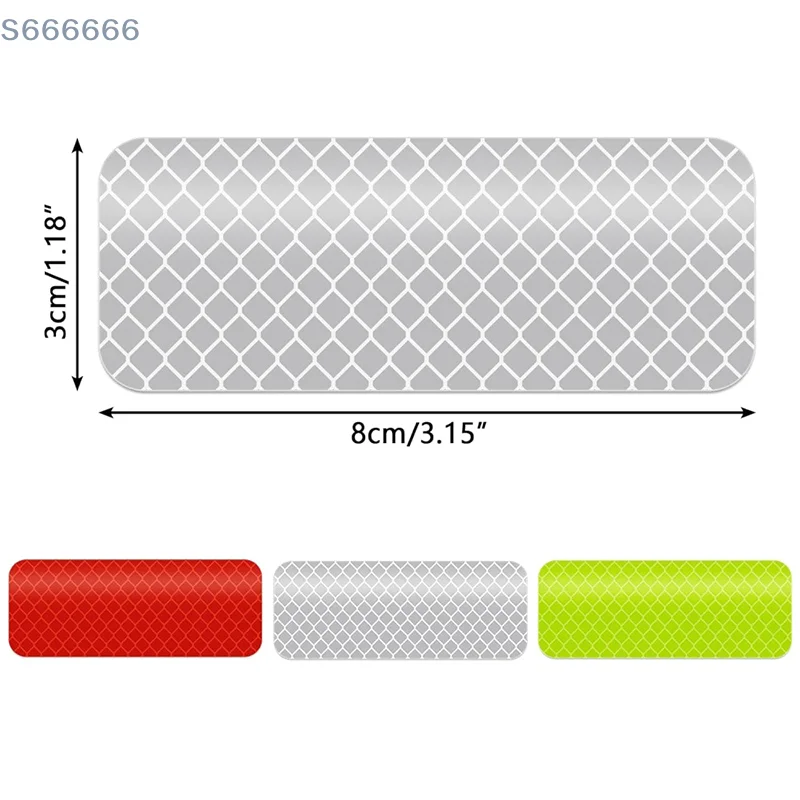 

10pcs 3x8cm Car Bumper Reflective Stickers Safety Warning Tape Secure Reflectors Decals for Enhanced Night Visibility