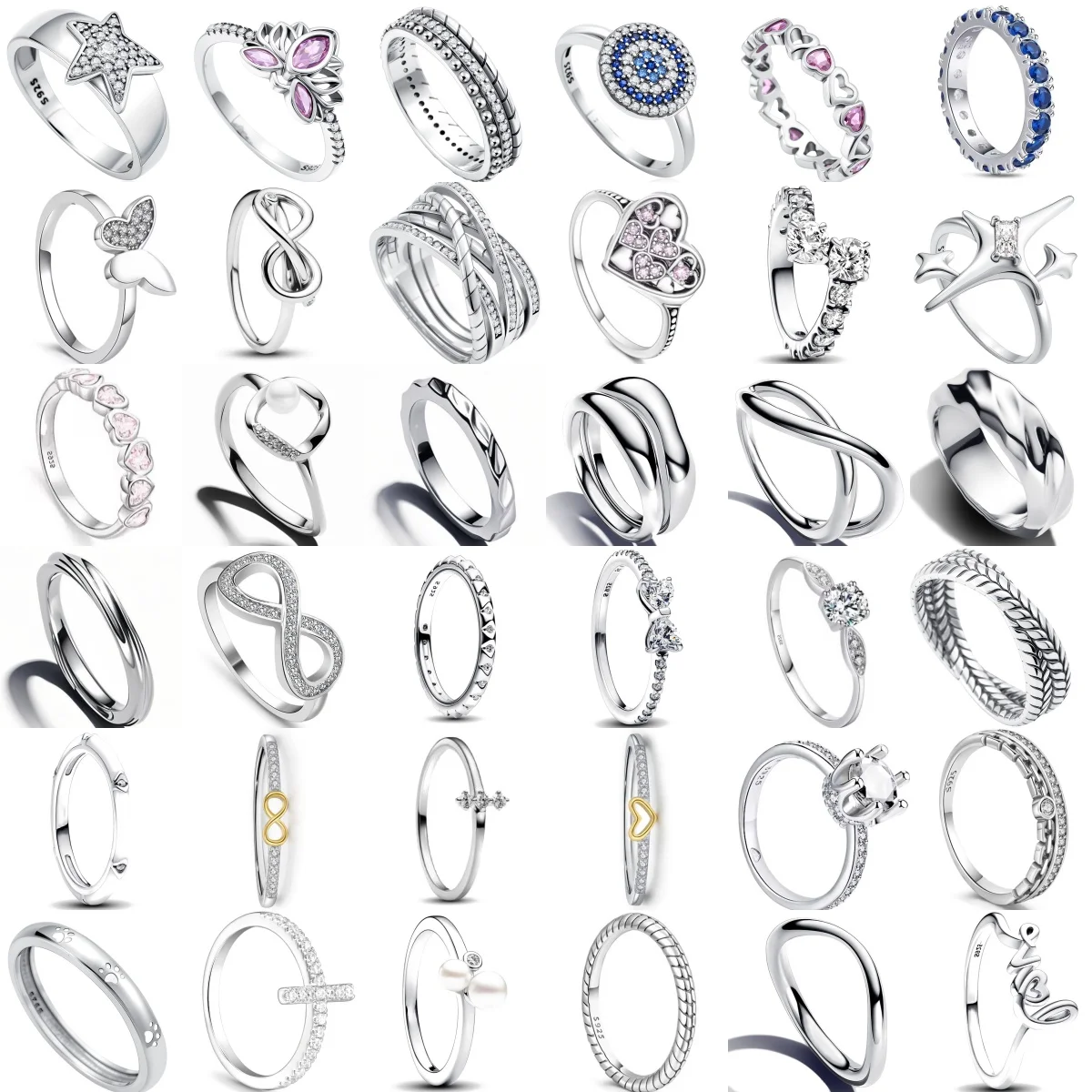 

Новое кольцо в форме сердца из стерлингового серебра 925 пробы с блестящим цирконом и пентаграммой, изысканное роскошное очаровательное ювелирное изделие, праздничные подарки-сюрпризы