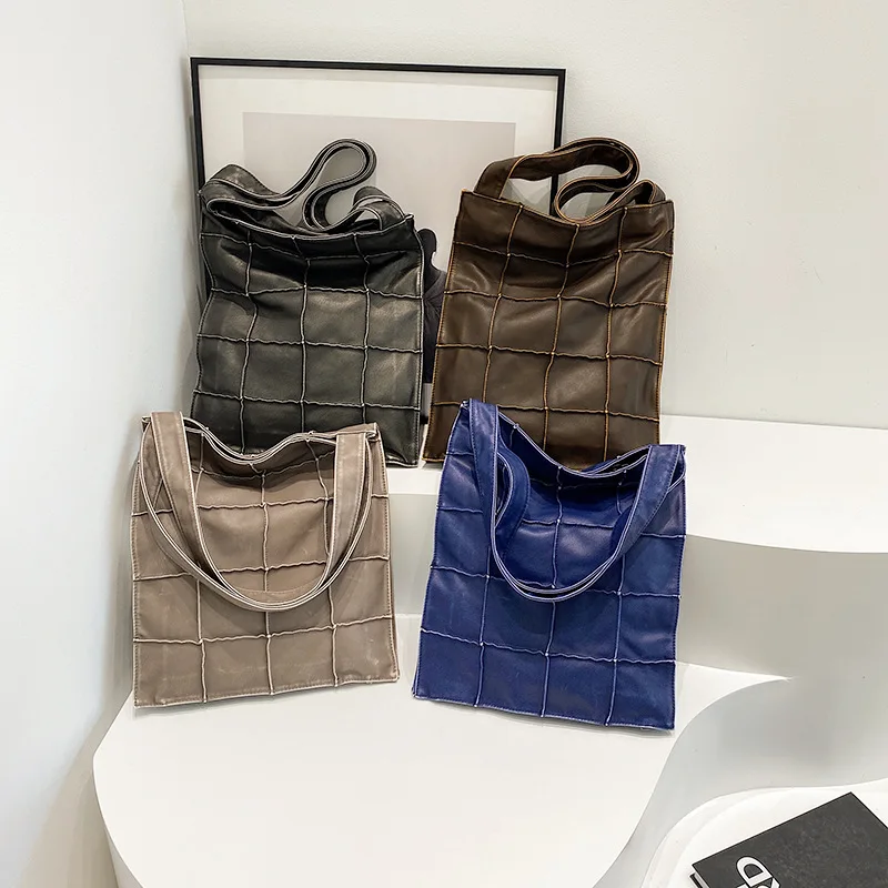 Borsa a tracolla grande con filo a griglia per borsa e portamonete Casual da donna 2024 nuova borsa a tracolla da donna con pochette alla moda