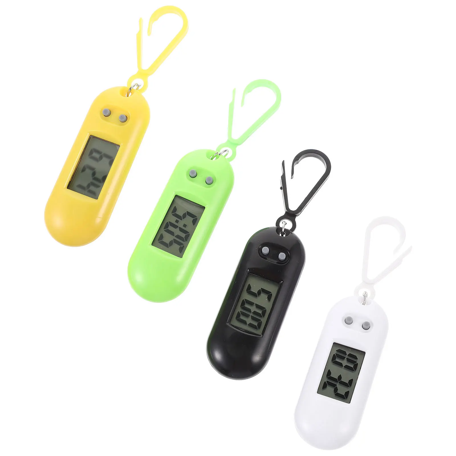 

4pcs Electronic Watches Keychain Led Timepiece Hanging Clip-On For Backpack Belt Loop Pocket Watch Examination Smart