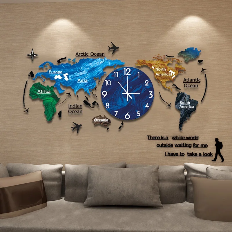 Neue Heiße Einzigartige Acryl Wanduhr 3D DIY Große Wand Hängende Uhr mit Aufkleber Home Dekorationen