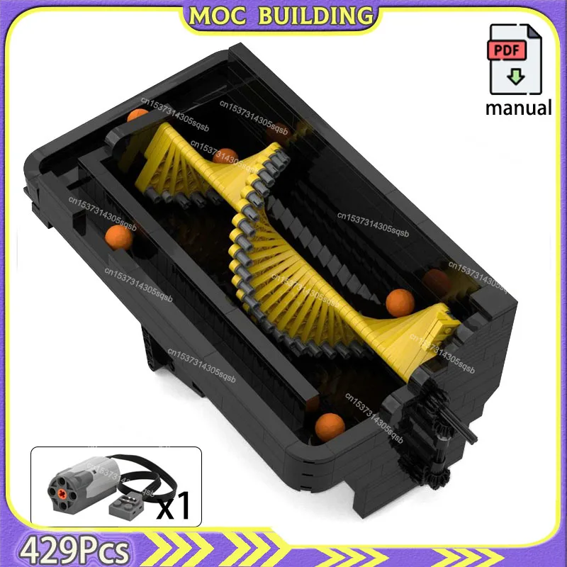 Technology Moc Building Block Archimedes Screw Great Ball Contraption Module Bricks DIY Assembly Model Sports Ball Gifts Toys