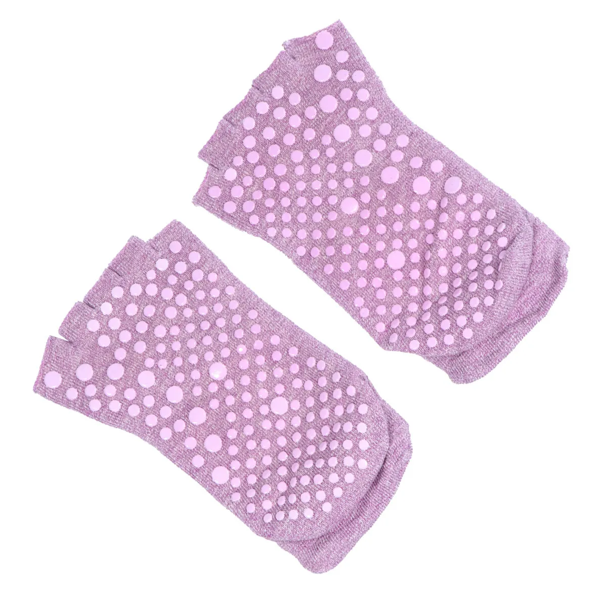 1Pair Breathable Open-Toed Yoga Socks Premium Moisturizing Non-Slip Sports Socks Running Walking Standing for Women Violet