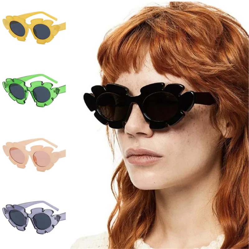 

Fashion Sunglasses Women Flowes Sun Glasses Anti-UV Spectacles Cat Eye Eyeglasses Personalized Sunscreen Retro Google