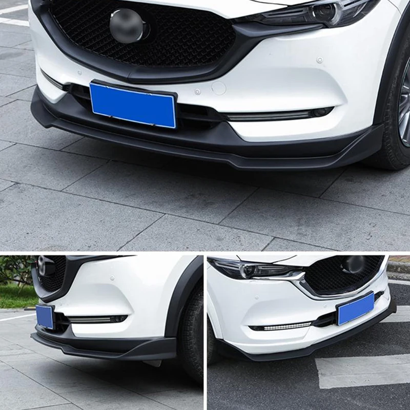 For Mazda CX-5 CX-8 ABS Front Bumper Lip Diffuser Refit Accessories Anti-Collision Car Spoiler Body Kit 2017-2020 Year