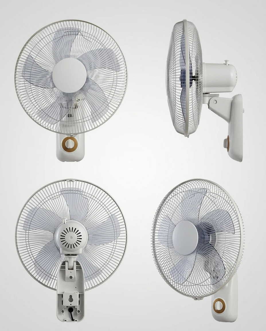 Modern Low Profile 18 Inch Digital Wall Fan Metal Blades Remote Control Timer Energy Efficient Home Use