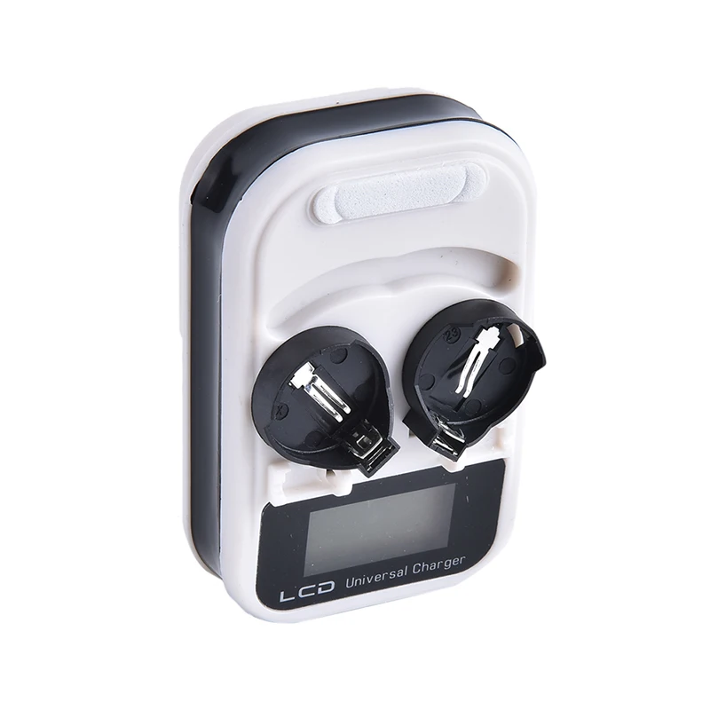 LIR2032 LIR2025 LIR2016 3.6V Rechargeable Lithium Button Cell Coin Battery Charger LCD Indicator intelligent EU Plug 2-Slot view 3