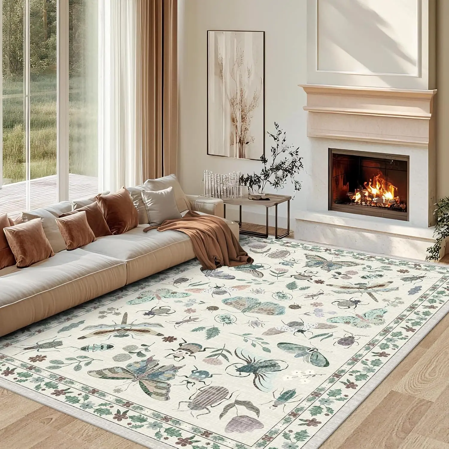 Pastoral Style Carpet Living Room Bedroom Lint-free Large Area Rugs Home Decoration Non-slip Sofa Coffee Tables Floor Mat Office