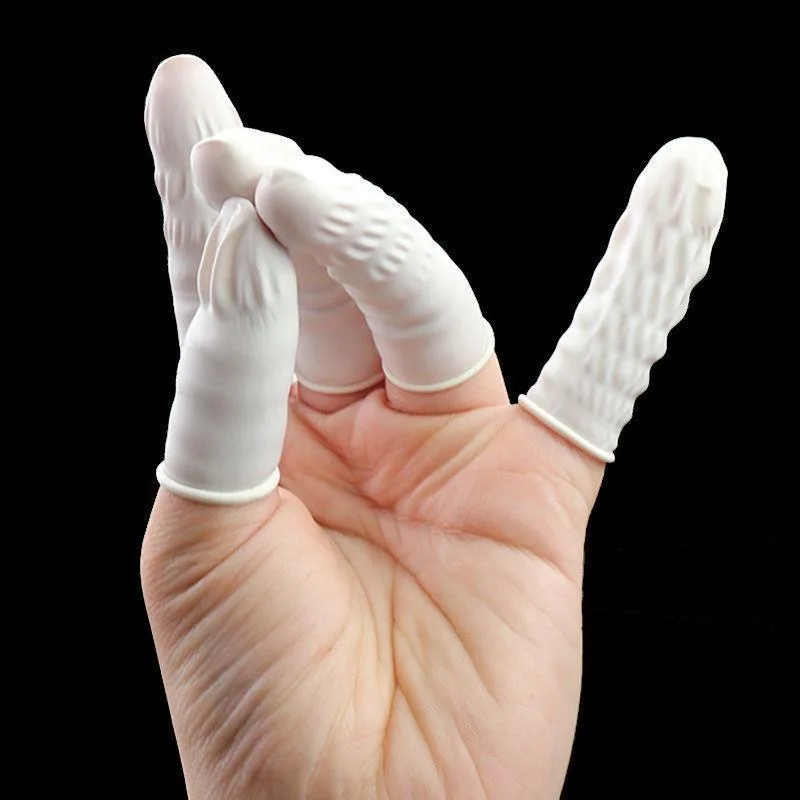 100/200pcs Disposable Finger Cover Rubber Gloves Non-slip Anti-static Latex Finger Cot Fingertip Protector Finger Thumb Sleeve