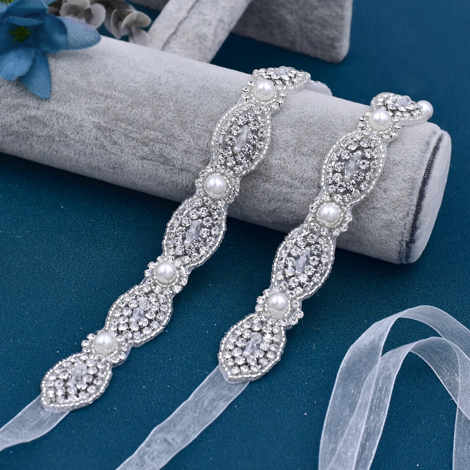 Ceinture de Mariage Élégante avec Clip et Strass pour Femme, Accessoire de Soirée, Cadeau pour Petite Amie, S435