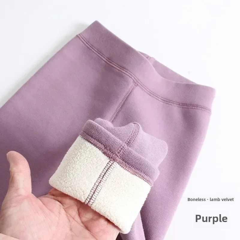 Girls Leggings Kid Winter Leggings Solid Warm Tight Baby Infant Thicken Cotton with Plush Pants Girls Thermal Cashmere Leggings