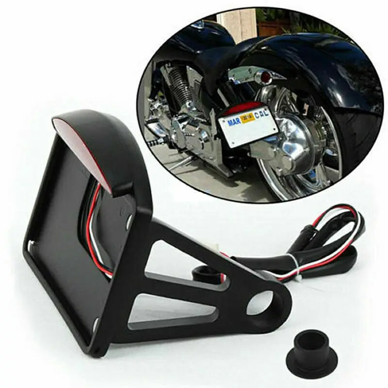 دراجة نارية لوحة ترخيص مصباح ليد خلفي الفرامل الخلفية حامل مصباح الجانب جبل قوس حامل لهوندا ل هارلي بوبر المروحية مخصص