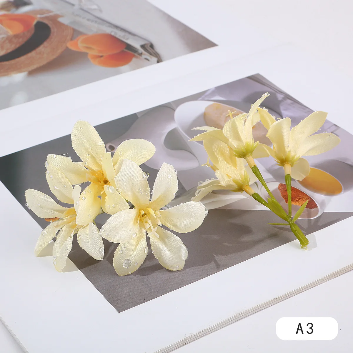 10Pcs Three-pronged Lilies Artificial Flowers Heads Wedding Decoration Flowers Home Decor DIY Craft Wreath Garland Accessories 6