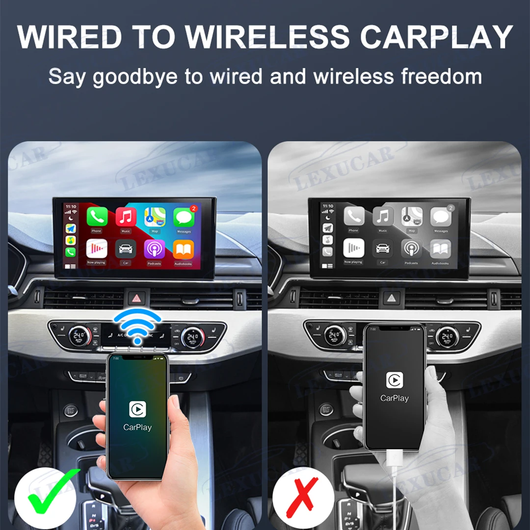 USB AI Box Wireless Carplay Dongle Plug and Play for Car OEM Wired CarPlay To Wireless CarPlay