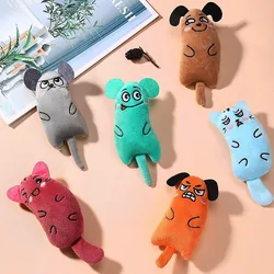 Teeth Grinding Catnip Cat Toy Interactive Plush Cats Toy Mouse Shape Chewing Claw Thumb Bite Cat Mint For Funny Cat Accessories