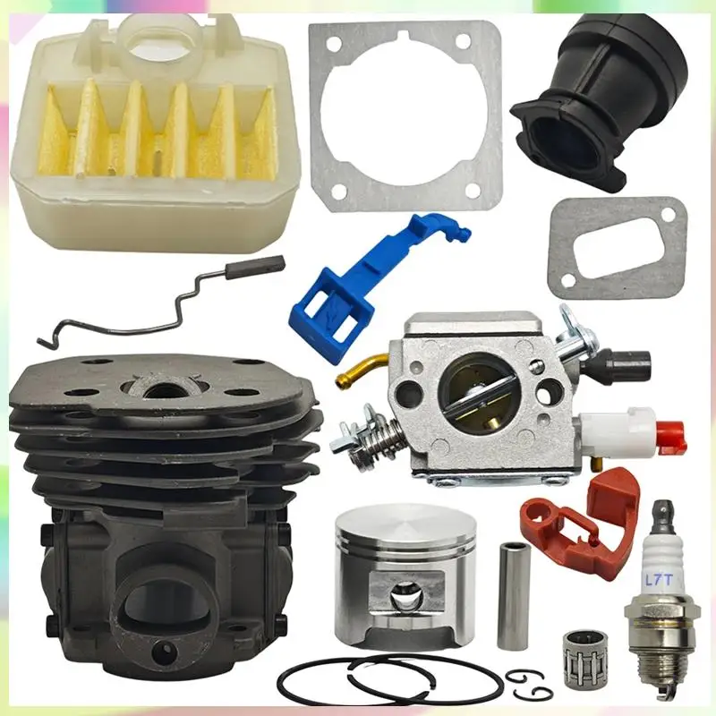 Filtro de ar do carburador de pistão de cilindro B23B 45Mm para 353 351 350 346 346XP 345 340 Kit coletor de admissão de motosserras
