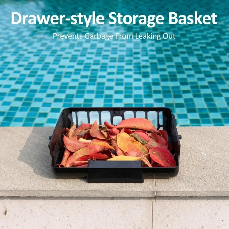 Skimmer per piscina robotizzata Nichro con modalità di pulizia, batteria ad energia solare e ricaricabile, con prevenzione automatica degli ostacoli