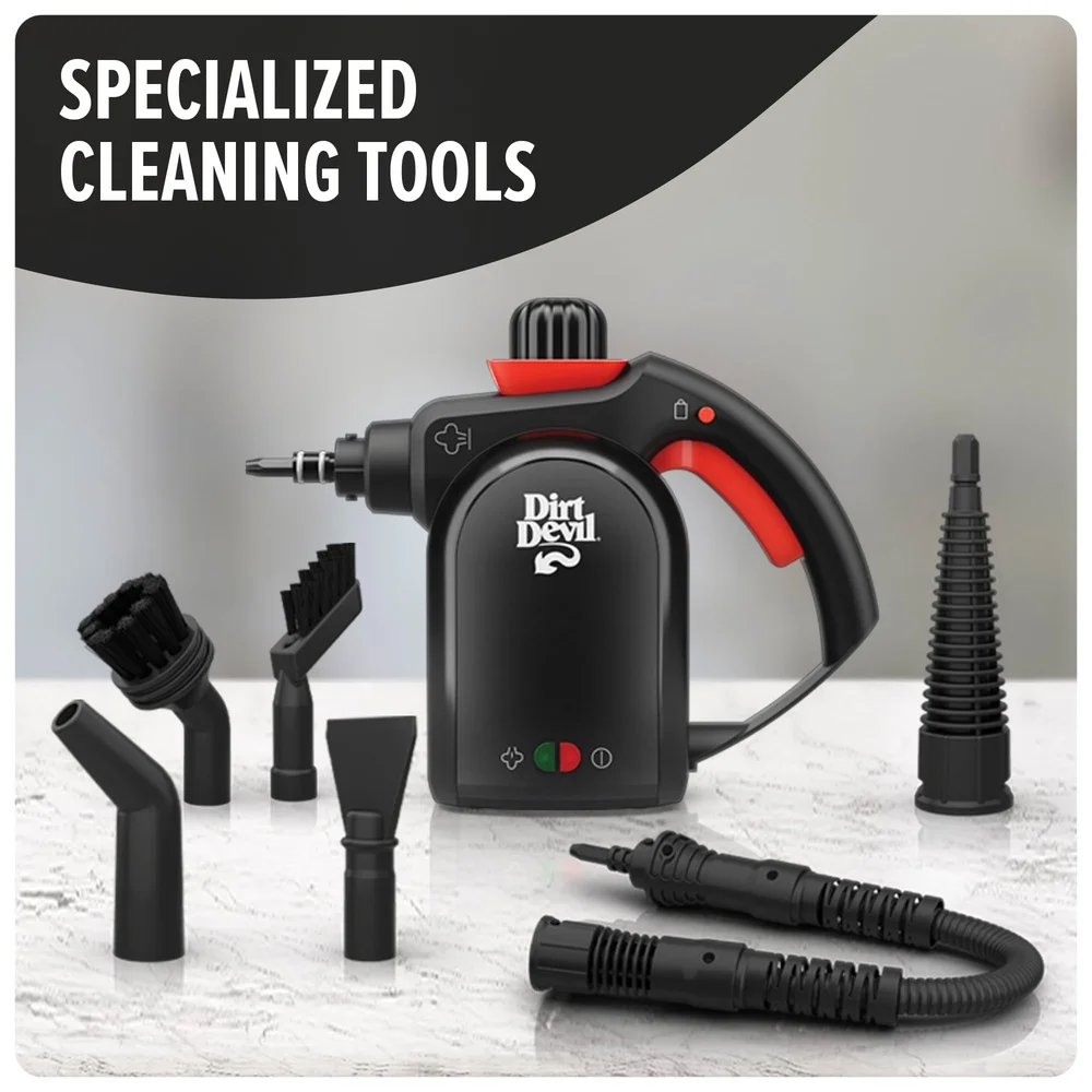 Handheld Portable Steam Cleaner 7-Piece Set Deep Cleaning Tile Grout Windows Kitchens Bathrooms with Safety Lock Steam Control