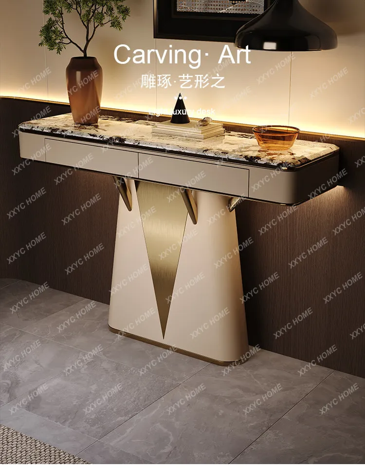 Llight luxury natural luxury stone entrance platform modern simple home villa living room home storage