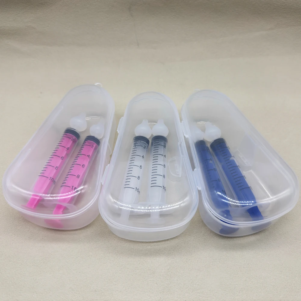 2/6/7PCS 10ml Infant Nasal Syringe Irrigator Safety Suction Reusable Clean Silicone Nose Washing Irrigator For Baby
